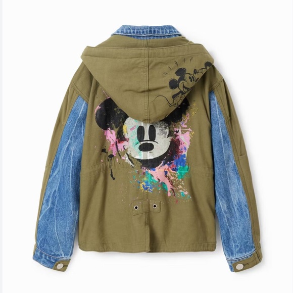 Desigual -Mickey Mouse Denim Parka Hybrid Jacket - Picture 5 of 14